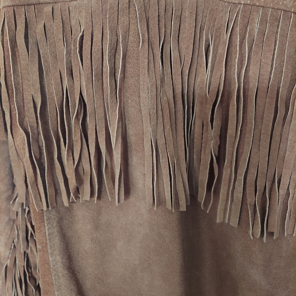 Vintage Leather Gallery Brown Fringe Jacket - Picture 6 of 12